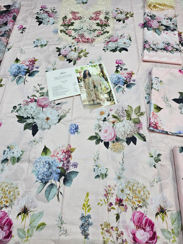 Elaf Signature Premium Embroidered Lawn 2026 babypink