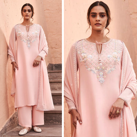 Creation Party Wear 2025 Pure tussel Silk Powder Pink