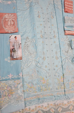 Qalamqar Luxury Lawn 2026 Hit Code Ayra Sky Aqua