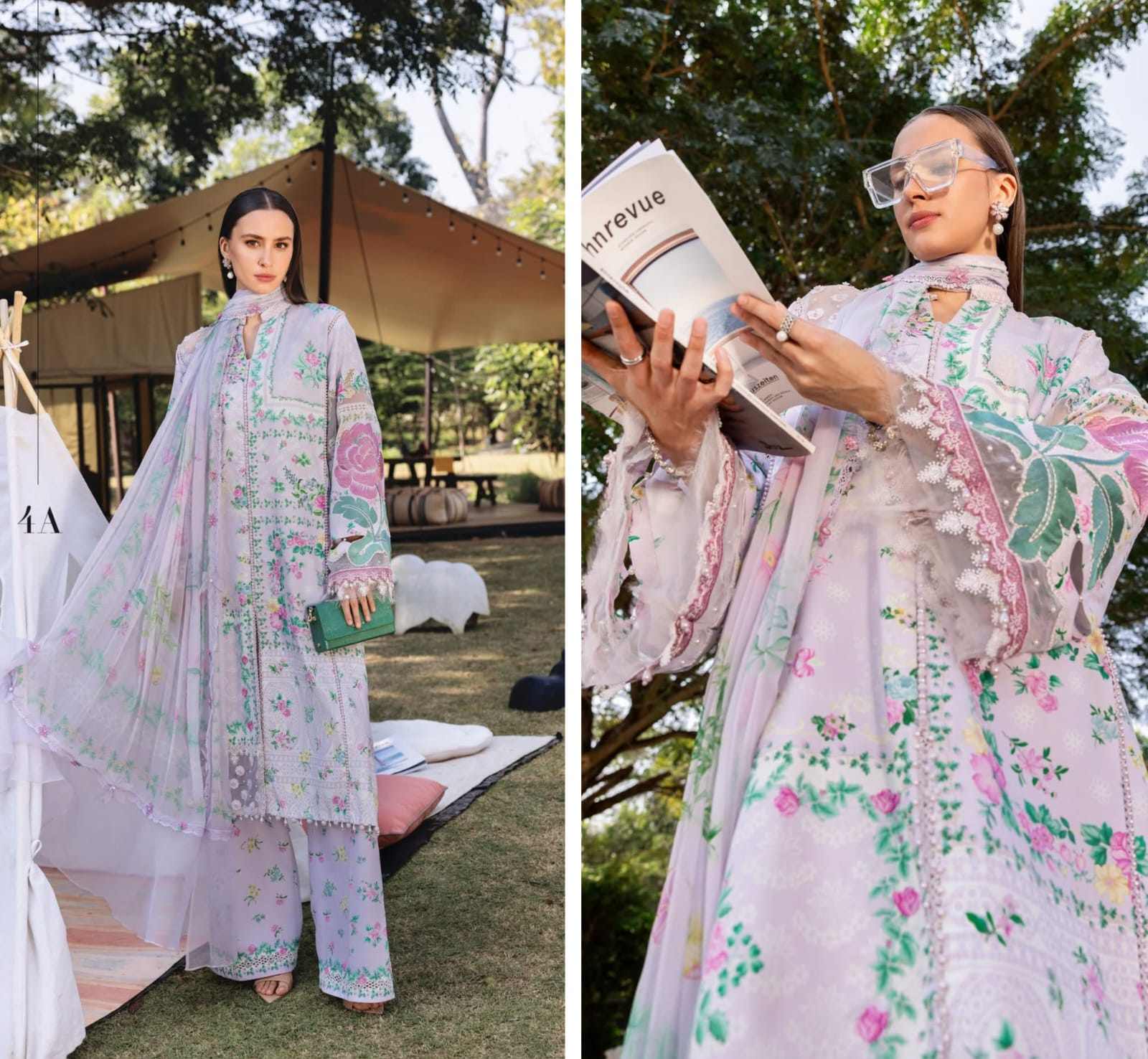 Mariab Mprints Lawn 2026 Hit Code 4A lylic Pink