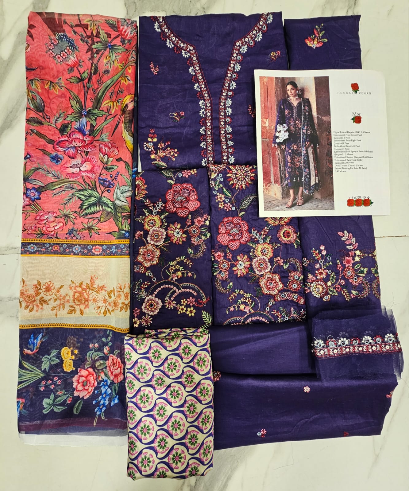 Hussain Rehar Luxury Lawn 2026 eid Ul Azha Hit Code Mor Jamni