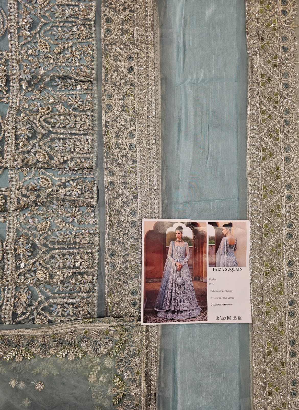 Faiza saqlain Hit Code ice blue 2 tone maxi 2026