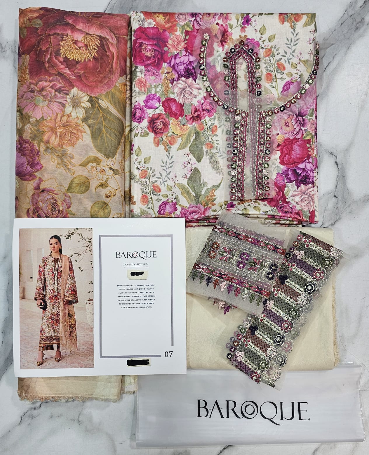 Baroque Embroidered Prints Lawn 2026 hit code
