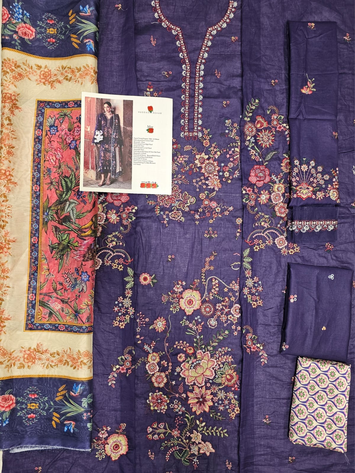 Hussain Rehar Luxury Lawn 2026 eid Ul Azha Hit Code Mor Jamni