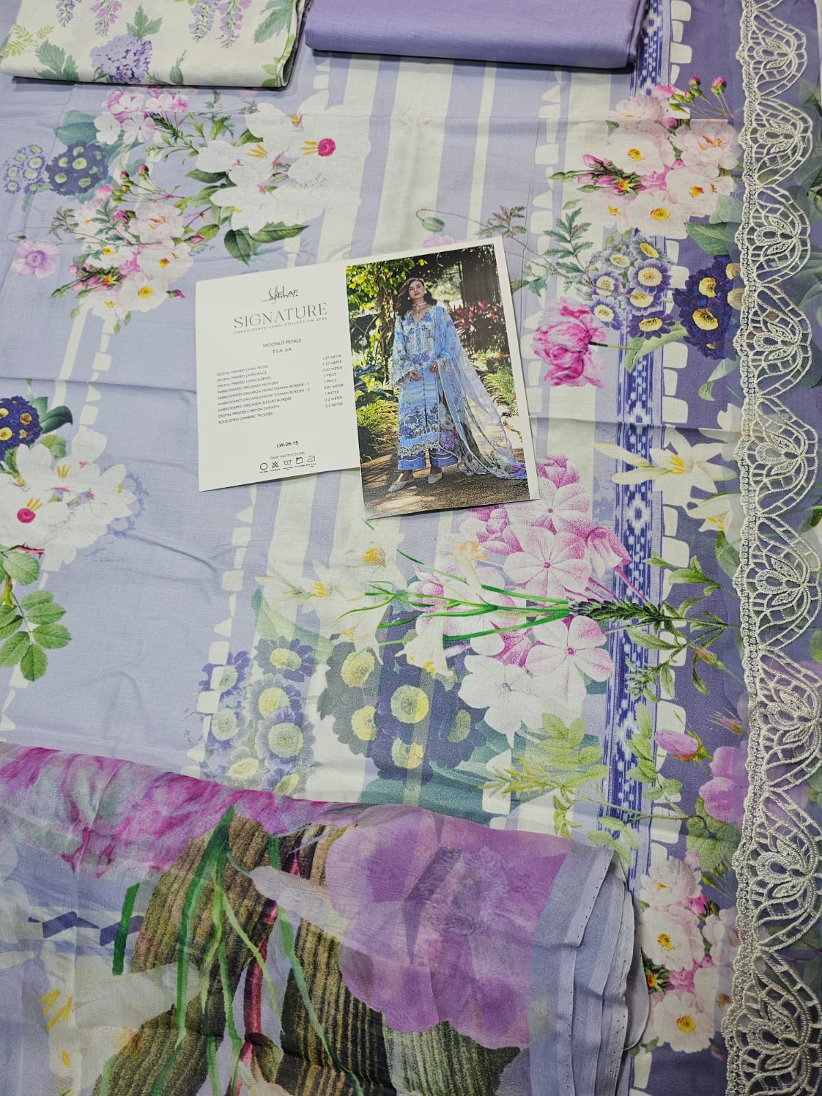 Elaf Signature Premium Embroidered Lawn 2026 moonlight