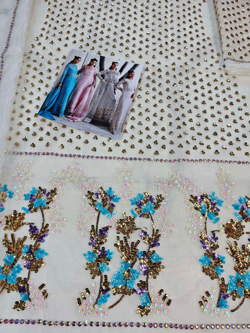 Muse Luxe Bridal Party Wear Ada Work 2024 ( Pearl White Colour)