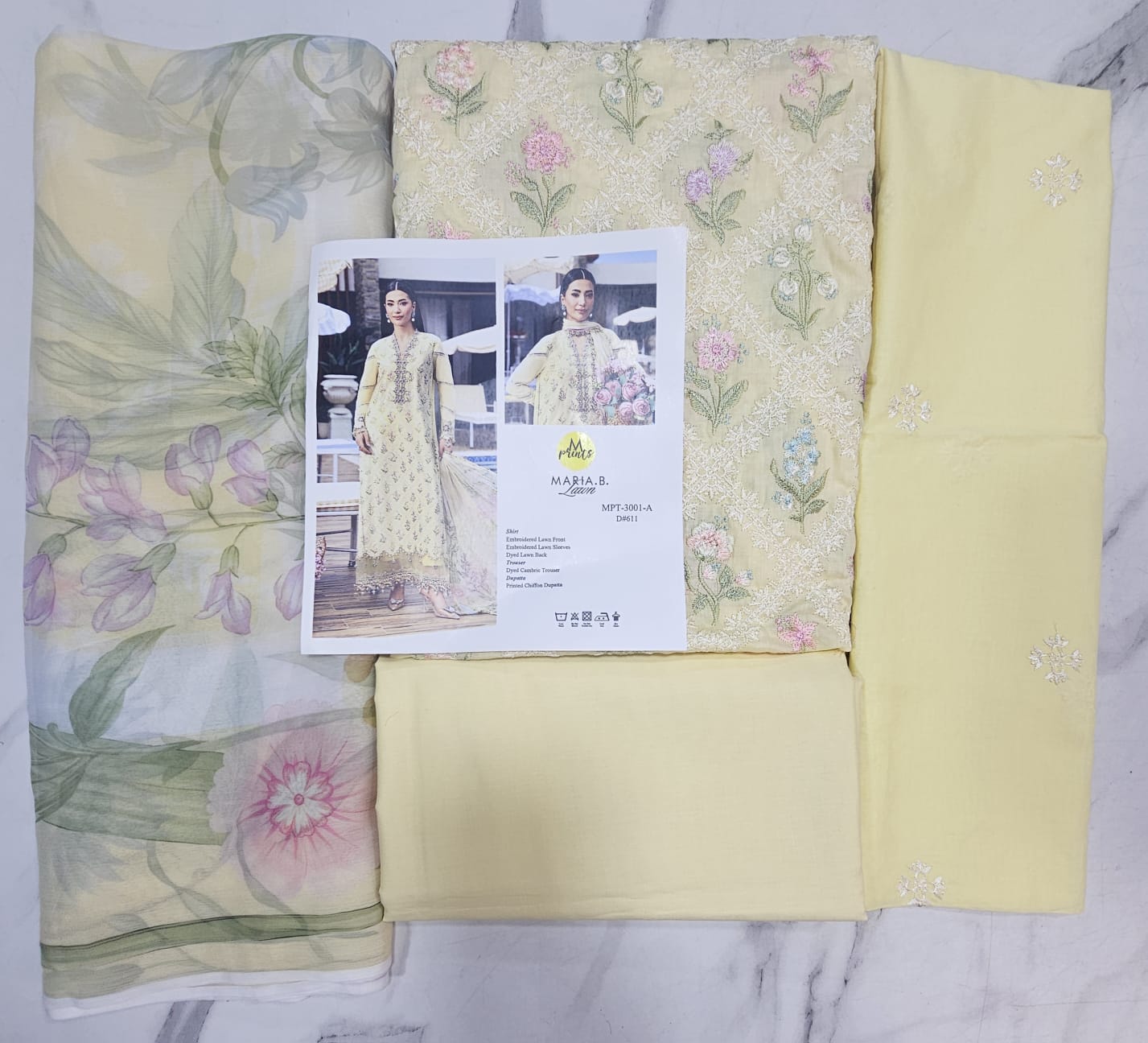 MariaB Mprints Lawn 2026 Eid ul azha Hit Code 1A Yellow