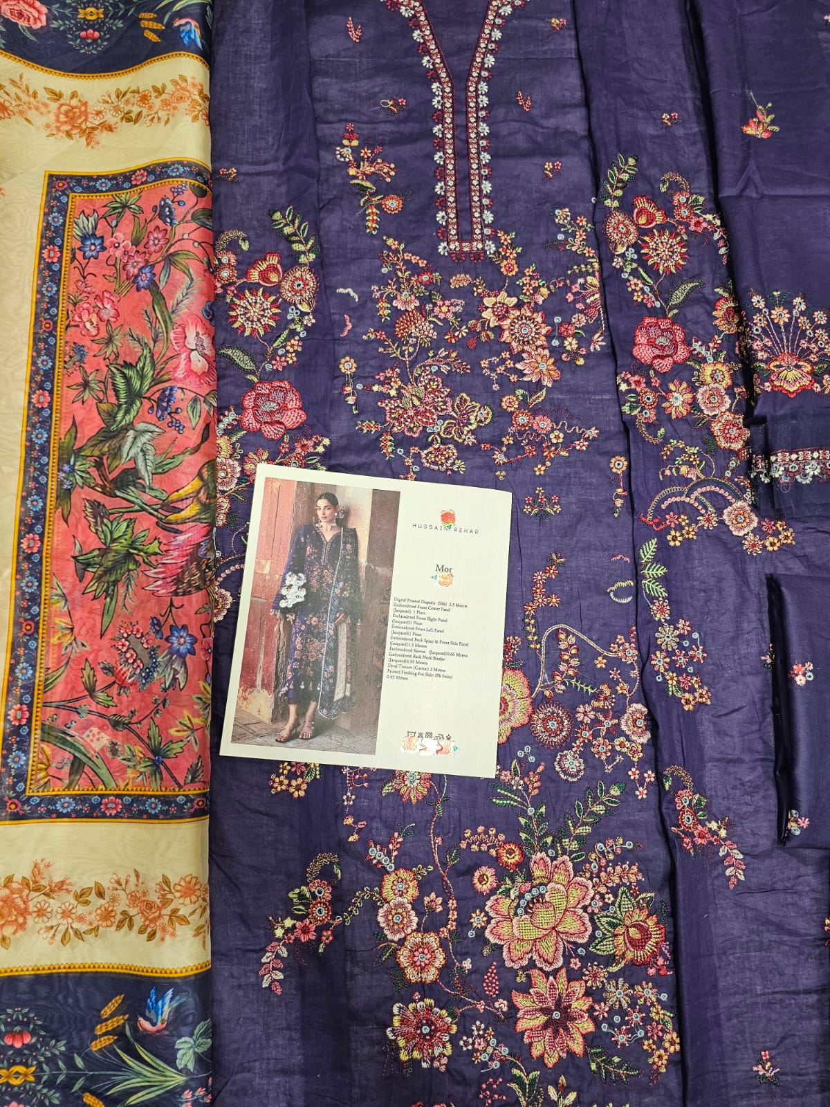 Hussain Rehar Luxury Lawn 2026 eid Ul Azha Hit Code Mor Jamni