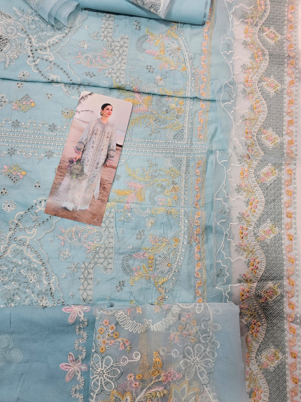 Qalamqar Luxury Lawn 2026 Hit Code Ayra Sky Aqua