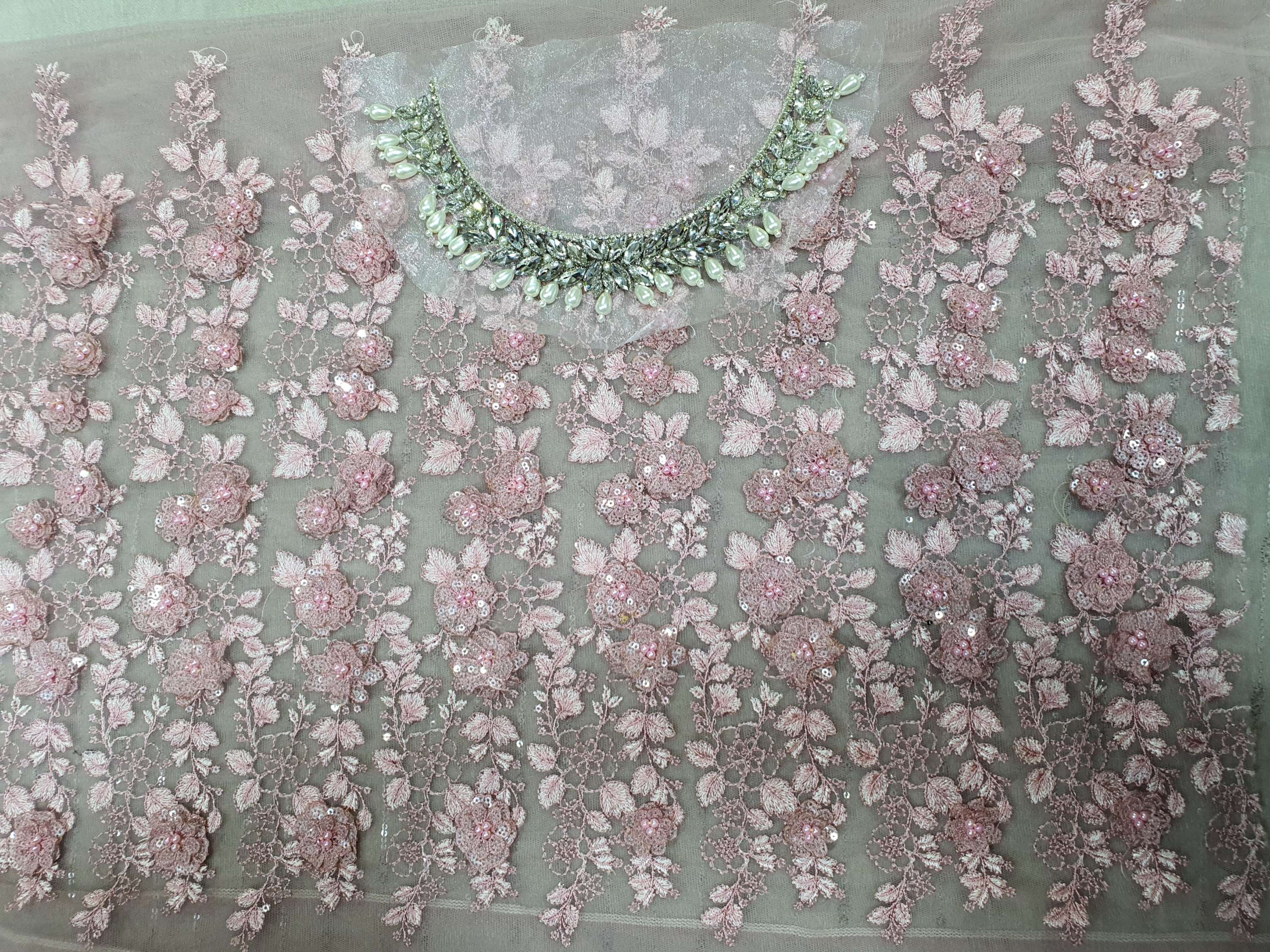 Mariab Luxury Party Wear Chiffon Hit Code Bd-01 3D Flower