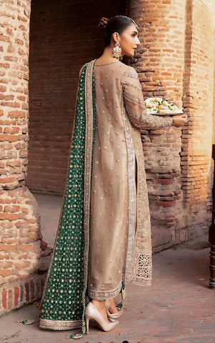 Mariab Brides Couture 2025 Hit Code D5 Green Jaal Chiffon Dupata