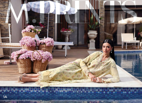 MariaB Mprints Lawn 2026 Eid ul azha Hit Code 1A Yellow