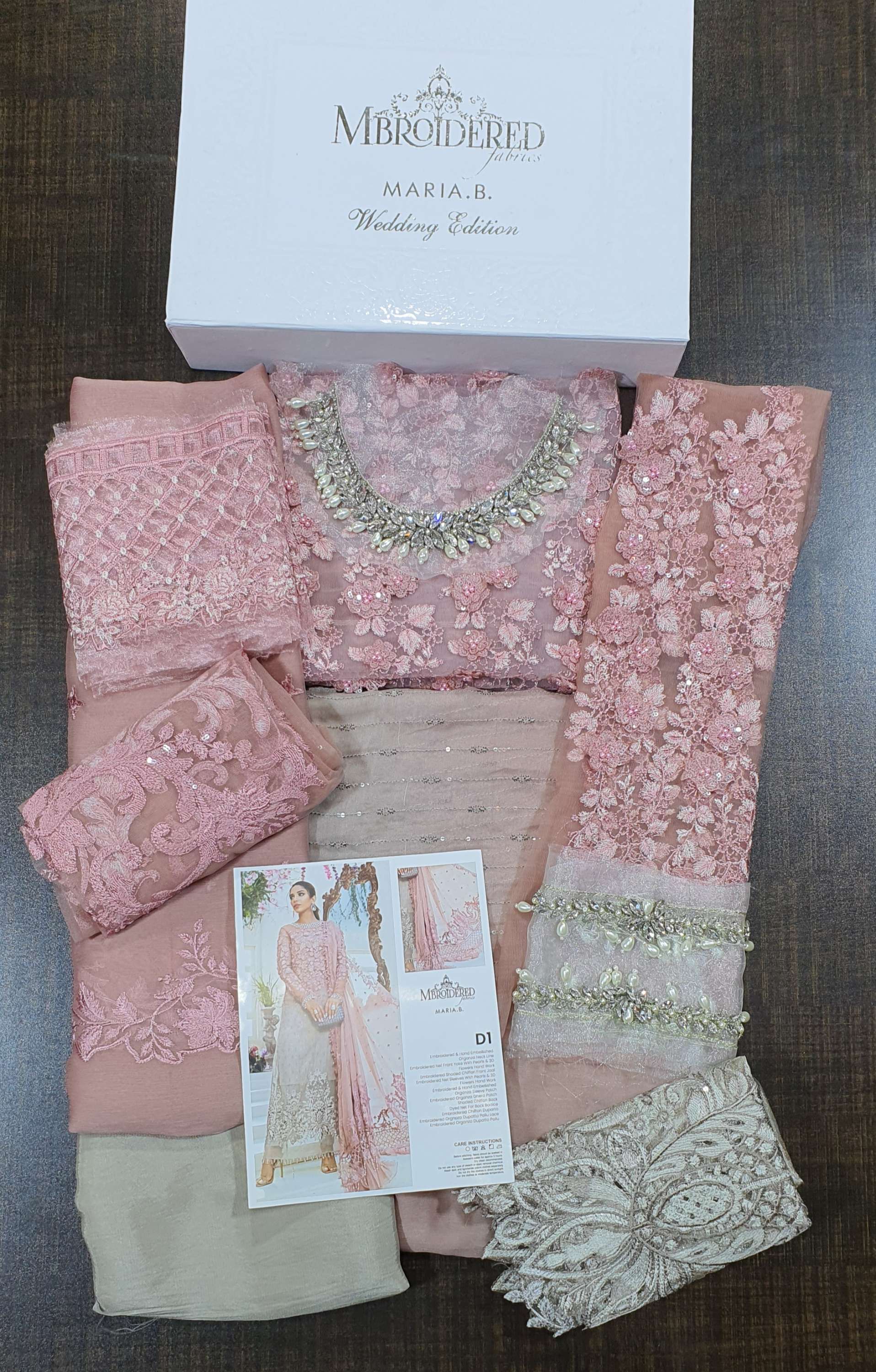 Mariab Luxury Party Wear Chiffon Hit Code Bd-01 3D Flower