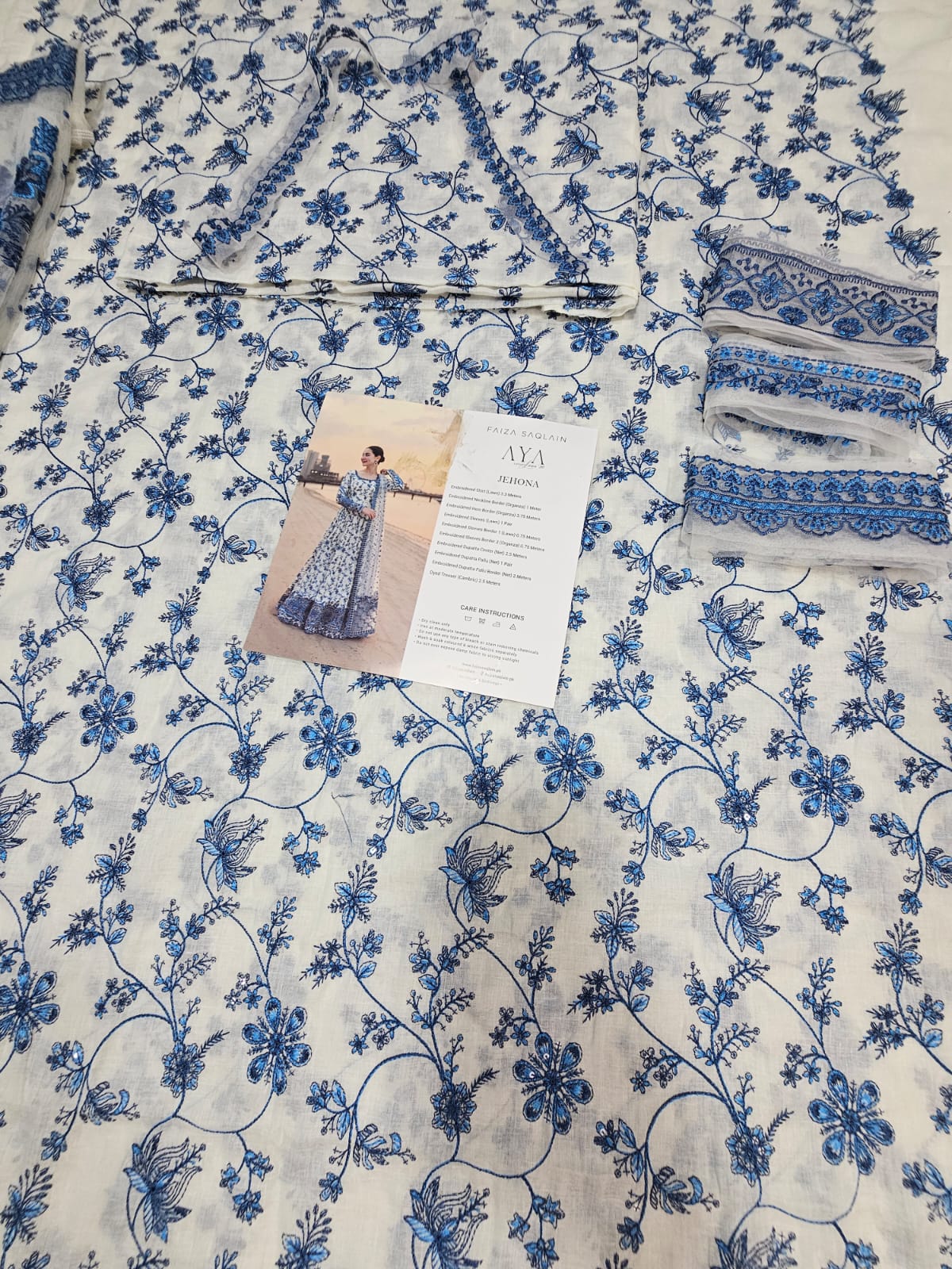 Faiza saqlain Luxury Lawn 2026 Hit Code jehona