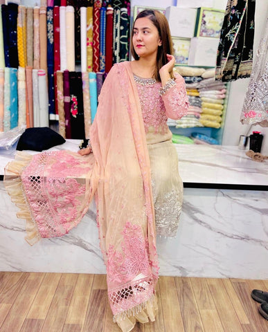 MariaB Luxury Chiffon Hit Code Two Tone 3d Flower