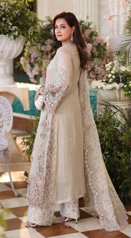 MariaB Luxury Chiffon 2026 Skin Beige digital prints Trouser 4-piece