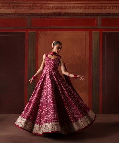 Faiza Saqlain Chunri Print Silk Frawk
