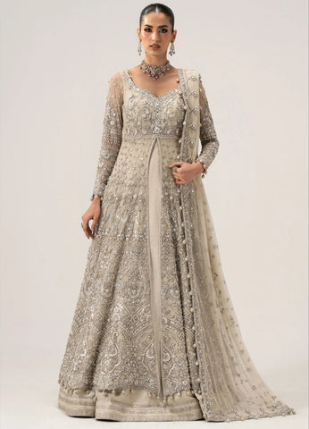 Mariab Bridal Couture Shadmani 2026 pearl White Maxi