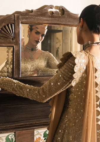 Saira Shakira Bridal Couture 2026 peachy Gold Maxi