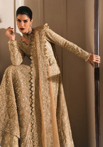 Saira Shakira Bridal Couture 2026 peachy Gold Maxi