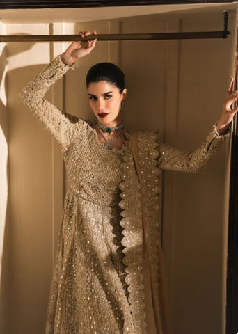 Saira Shakira Bridal Couture 2026 peachy Gold Maxi