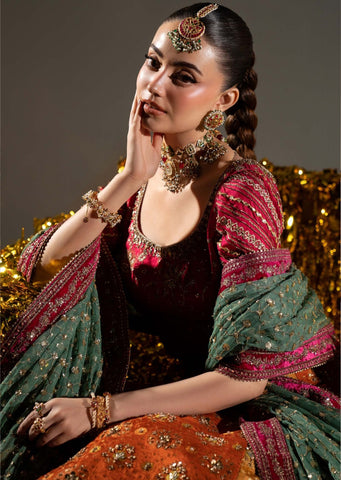 MariaB Bridal Couture Shadmani 2026 Atlas Jamawar Matajan Maxi