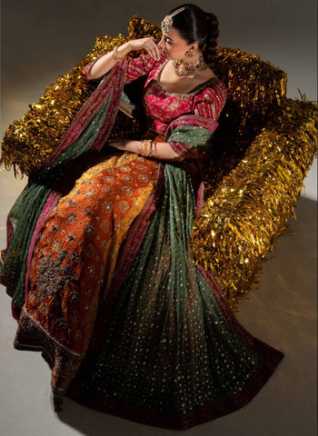 MariaB Bridal Couture Shadmani 2026 Atlas Jamawar Matajan Maxi